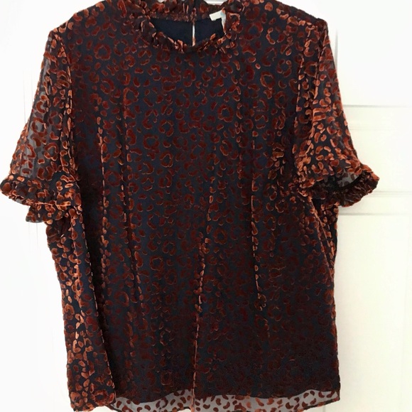 NWT Boden Leopard Print Ruffle Top, Size 16 - Picture 3 of 6